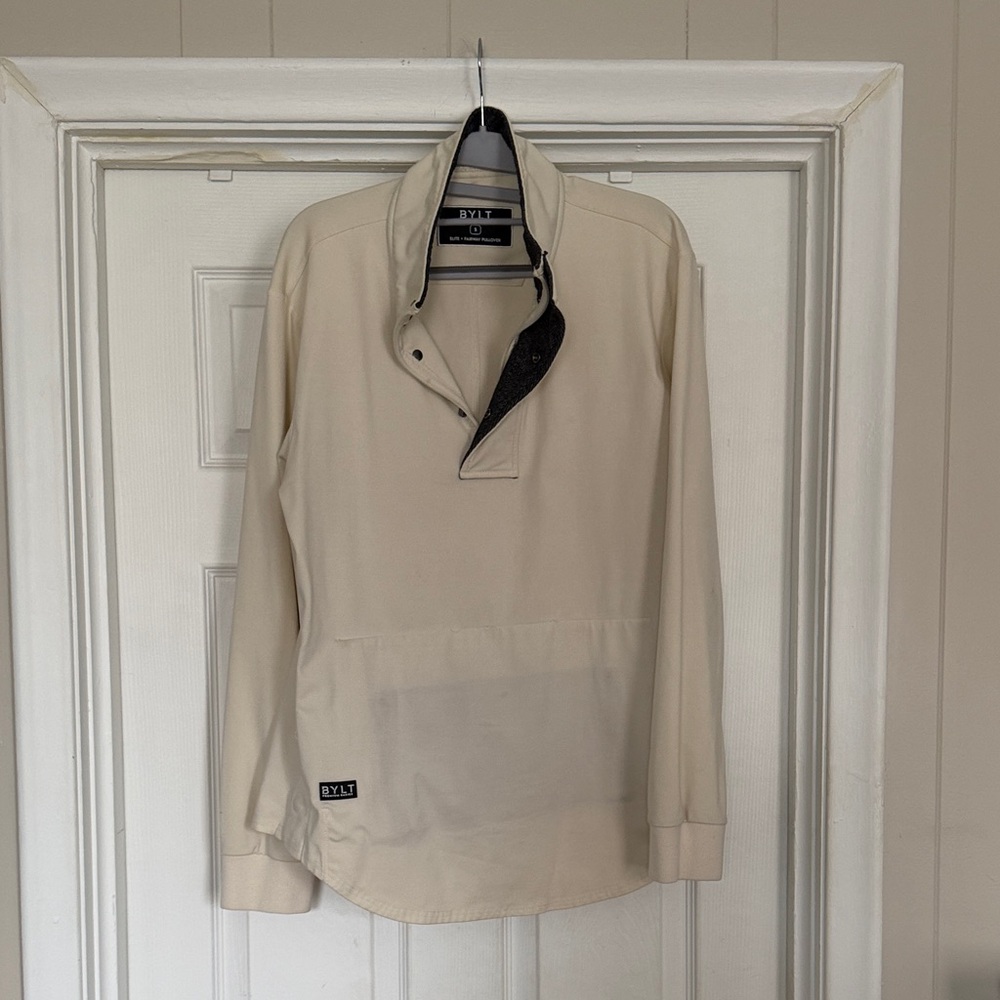 BYLT Basics Cream Elite+ Fairway Drop-Cut Pullover